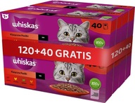 Whiskas Mix chutí Klasické jedlá v omáčke 120x85g + 40x85g ZDARMA