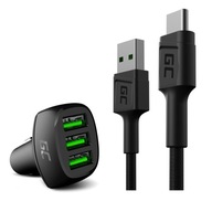 3xUSB nabíjačka do auta + 1,2m kábel USB-C