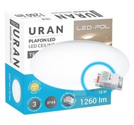 Okrúhle biele LED stropné svietidlo URAN 18W IP44 senzor