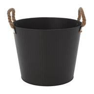 ČIERNY matný obal BUCKET na kvety do záhrady