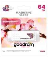 GOODRAM UME2 PENDRIVE MEMORY 64GB USB 2.0 WHITE