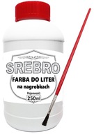 STRIEBORNÁ FARBA NA PÍSMENA NA HROBY + STRIEBORNÁ ŠTETCA