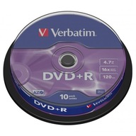 VERBATIM DVD+R AZO DISK 4,7 GB 16X SPEED, 10 ks