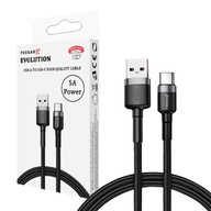 Feegar kábel USB TYPE-C QC 3.0 5A nylonový kábel