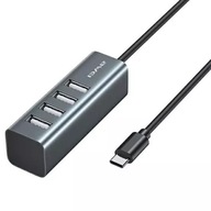 HUB AWEI CL-122T 4x USB-A/USB-C čierna/čierna