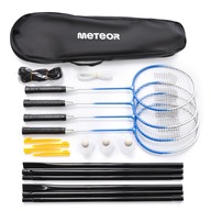 METEOR MOTION4 BADMINTON SET 4 rakety, 3 raketky, sieť s rámom