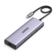 UGREEN HUB USB-C 3x USB/2x HDMI/SD a TF/USB-C/RJ45