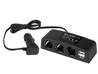 Rozdeľovač do autozapaľovača 1xPLUG/3xZÁSUVKA+2xUSB kábel CS-43