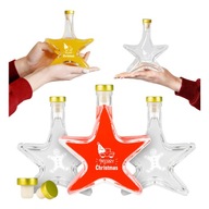 5x fľaša CHRISTMAS STAR 200 ml S POTLAČOU na likéry, víno