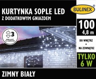 LED záves/cenuly Bulinex 100led, studená biela, dĺžka 4,8m