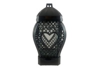 Sviečka Glamour heart pocket, čierna, 30 cm, moderná prelamovaná kaplnka