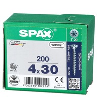 Skrutky SPAX 4x30 T20 plný závit 200 ks