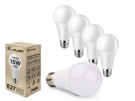 5x E27 A60 LED žiarovka 15W=120W 4000K Neutrál 1500lm 270° Classic Strong