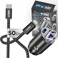 RÝCHLA NABÍJAČKA DO AUTO, ZAPAĽOVAČ, USB + KÁBEL