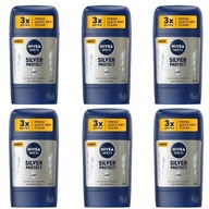 NIVEA MEN Pánsky antiperspirant Silver 6x50 ml