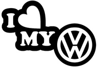 Nálepka VOLKSWAGEN i love my, farba Čierna, rozmer 30X21cm, záruka