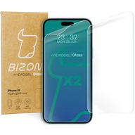 2x Bizon hydrogélová ochranná fólia na displej pre iPhone 15, hydrogélová