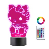 HELLO KITTY Nočná lampa 3D LED Gravírovanie Názov