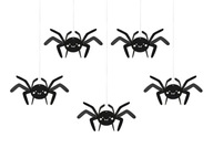 Závesné dekorácie Pavúky Halloween 5 ks