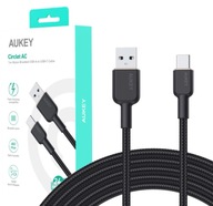 AUKEY CB-NAC1 USB-C Type-C Power Delivery PD kábel 60W 3A 1m nylonové opletenie