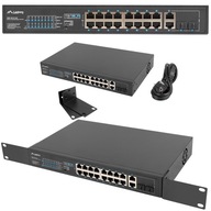 SWITCH RACK 16x100MB POE+/2X COMBO 19