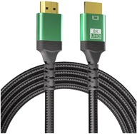 HDMI 2.1 KÁBEL 8K 60HZ 4K 144HZ KÁBEL 1M PRIPOJENIE PEVNÉ FLEXIBILNÉ