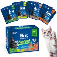 BRIT PREMIUM CAT VRECKY STERILNÝ TANIER MAČKA STERILIZOVANÁ ZMES CHUTÍ 12x100g