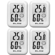 4x MINI TEPLOMER METEOSTANICA POČASIE HYGROMETER SADA MAGNETOV NA BATÉRIU