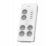 Prepäťová ochrana Philips 2m, 6 zásuviek, 4xUSB