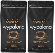 Kávové zrná 2kg, ČERSTVO PRAŽENÉ z pražiarne 100% Arabica, ORIEŠKY (2x1kg)