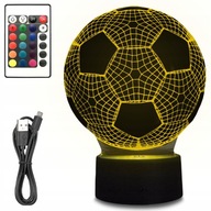 3D farebná nočná futbalová lampa, LED farby + diaľkové ovládanie