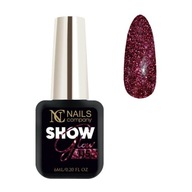 Show Glow 115 Nails Company hybridný lak červený glitrový 6ml