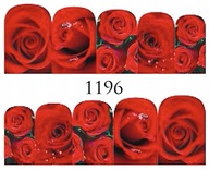 Vodné nálepky ROSES na nechty - č. 1196