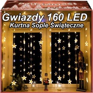 LED SVETELNÉ ZÁCLONY HVIEZDY/GULE Vianočné osvetlenie Garland 160 LED