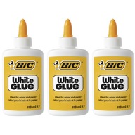 Bic White Glue tekuté lepidlo, biely aplikátor na drevený papier, 118 ml, 3 ks