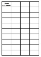 Samolepky štítkov pre tlačiareň 52x30 4000 ks na A4