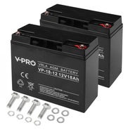 2X BEZÚDRŽBOVÁ BATÉRIA VOLT POLSKA VRLA VPRO AGM 12V 18Ah ELEKTROLYT.