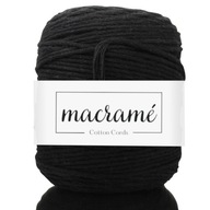 Bavlnená šnúra pre Macrame - ČIERNA 200m 3mm