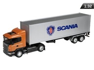 Model 1:32, SCANIA R470, oranžový ťahač - strieborný príves