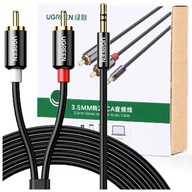 UZELENÝ KÁBEL AUDIO KÁBEL 3,5 MM MINI JACK - 2RCA 1,5M ČIERNA