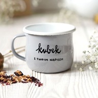 Smaltovaný hrnček s vaším nápisom, personalizácia