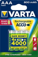 VARTA Nabíjacie batérie AAA (R3) 800 mAh 4 ks.