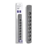 Qoltec Power strip / 8 zásuviek / 1,8m / Grey