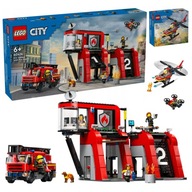 LEGO City 60414 Hasičská stanica s hasičským autom a strážnou helikoptérou