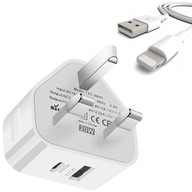 USB C NABÍJAČKA UK ANGLIČTINA pre IPHONE + 1M KÁBEL