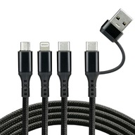 KÁBEL, BRIDED KÁBLE USB 3V1 - USB TYP-C