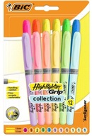 BIC ZVÝRAZŇOVAČ GRIP ZVÝRAZŇOVAČ 12 FARIEB PASTEL FLUO