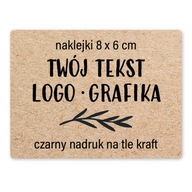 Nálepky VAŠA TLAČ Kraft Eco Rectangle Large 8x6 cm LOGO ŠTÍTEK 500 ks