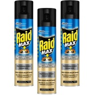 3X SPREJ PROTI LIETAJÚCEMU HMYZU KOMÁROM RAID MAX AEROSOL 3X300ML