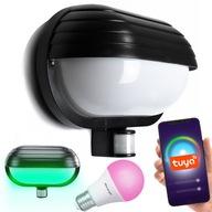 LED VONKAJŠIA NÁSTENNÁ LAMPA SNÍMAČ POHYBU FAREBNÁ LED RGB SMART WIFI TUYA